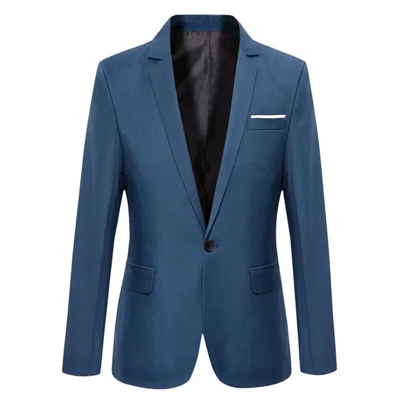 Men's Refined Single-Button Slim Fit Blazer