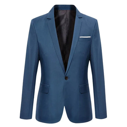 Men's Refined Single-Button Slim Fit Blazer