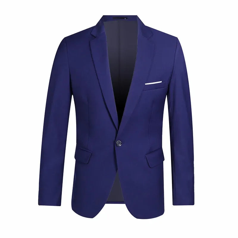 Men's Refined Single-Button Slim Fit Blazer