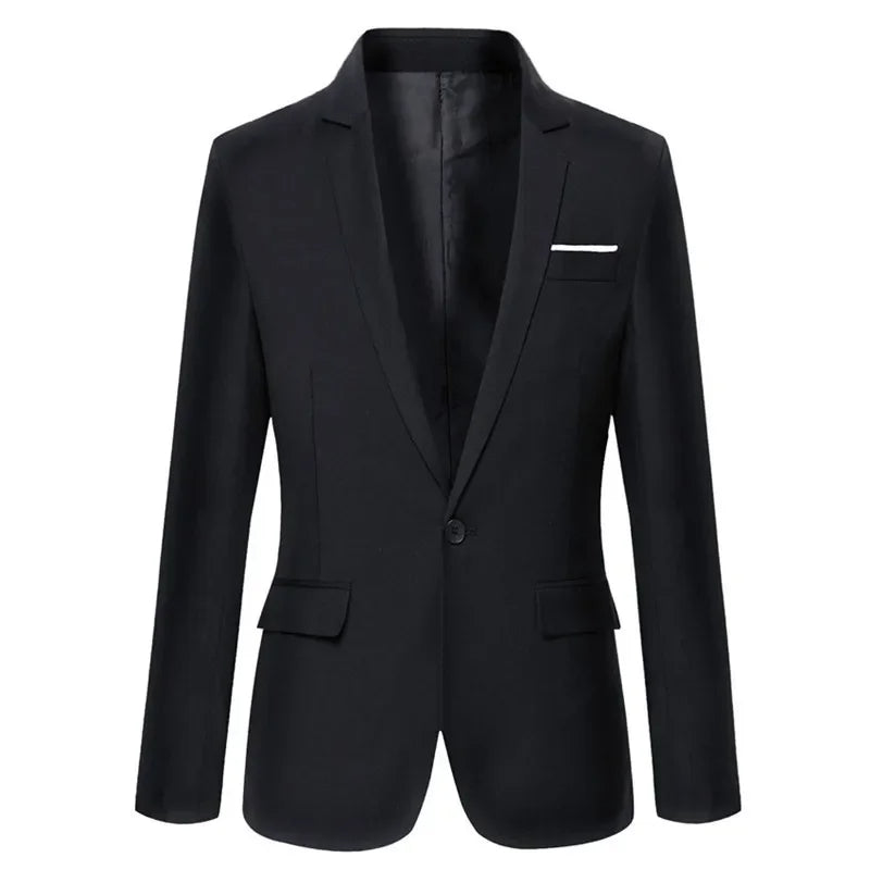 Men's Refined Single-Button Slim Fit Blazer