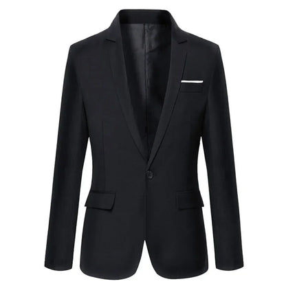 Men's Refined Single-Button Slim Fit Blazer