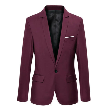 Men's Refined Single-Button Slim Fit Blazer