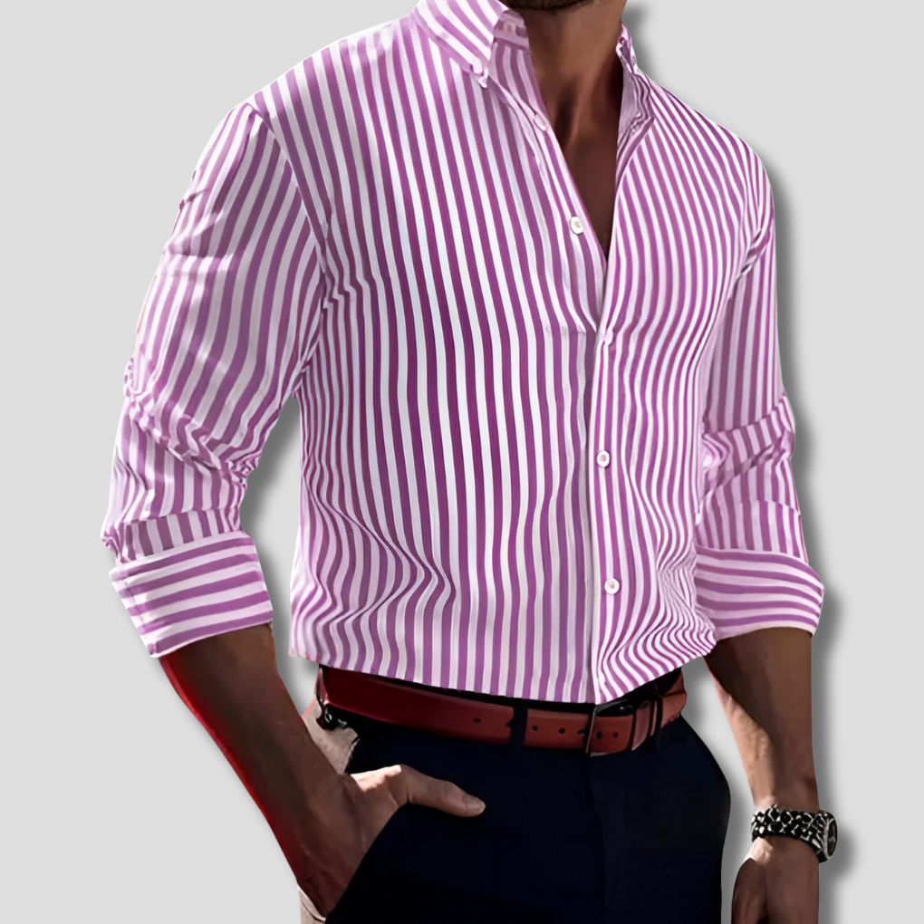 Men's Striped Button-Down Shirt