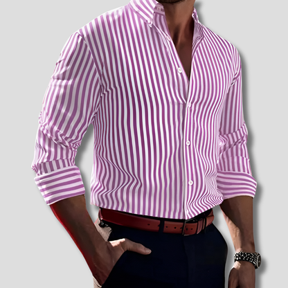 Men's Striped Button-Down Shirt