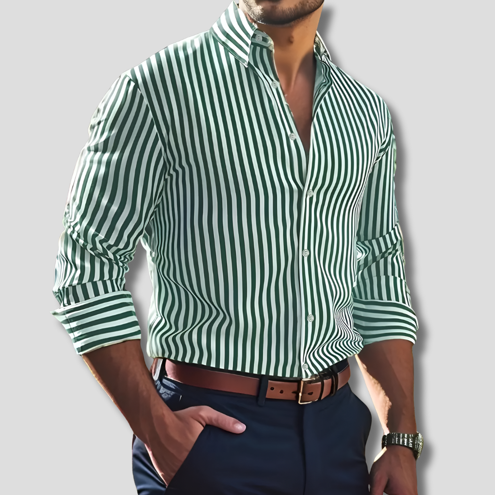 Men's Striped Button-Down Shirt