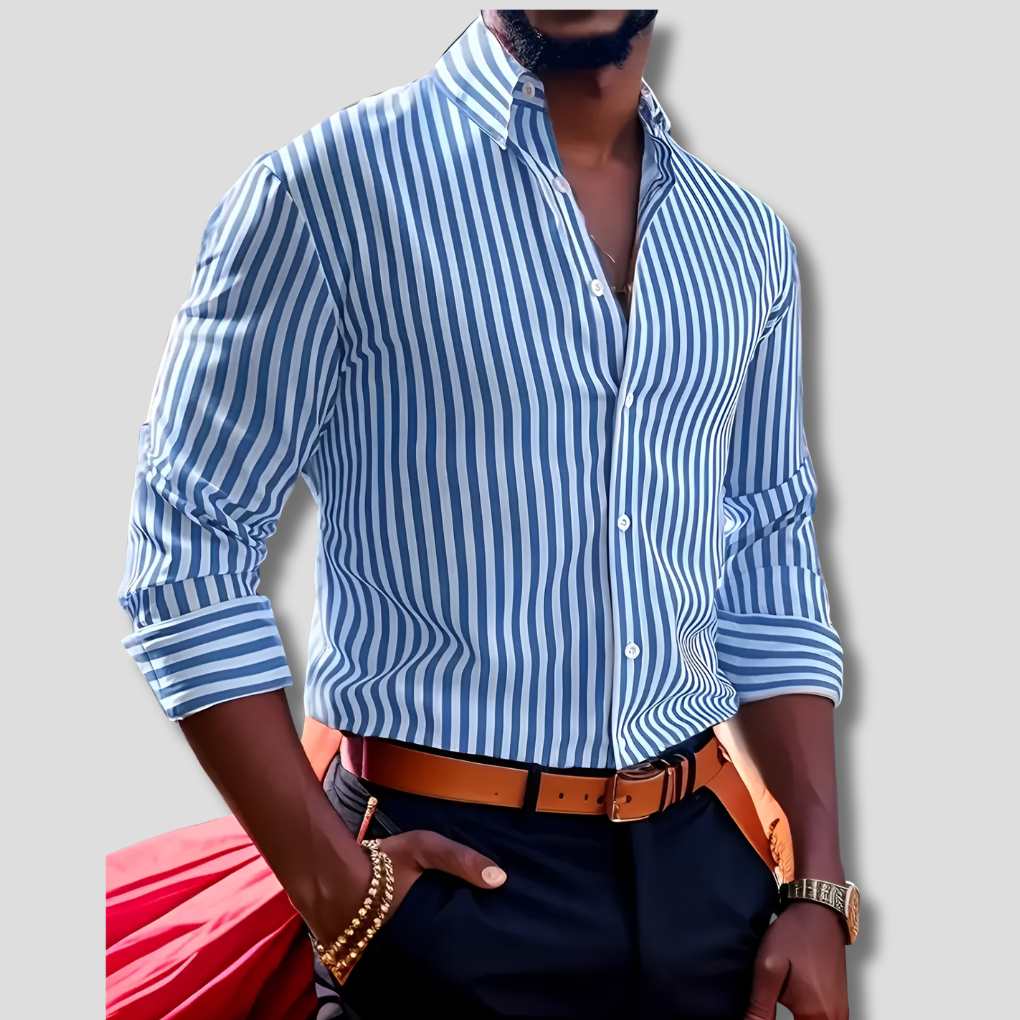 Men's Striped Button-Down Shirt