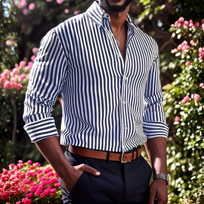 Men's Striped Button-Down Shirt