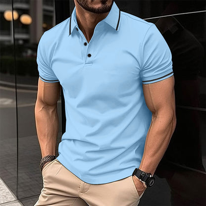 Men's Polo Shirt with Striped Sleeves