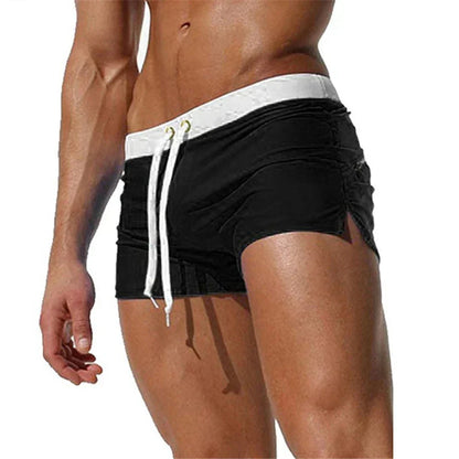 Men's Stylish Swim Shorts with Gold Detail