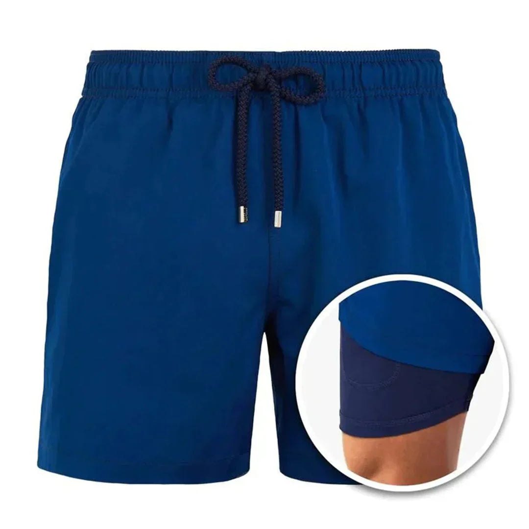 Men's Fast-Drying Swim Trunks with Built-in Brief