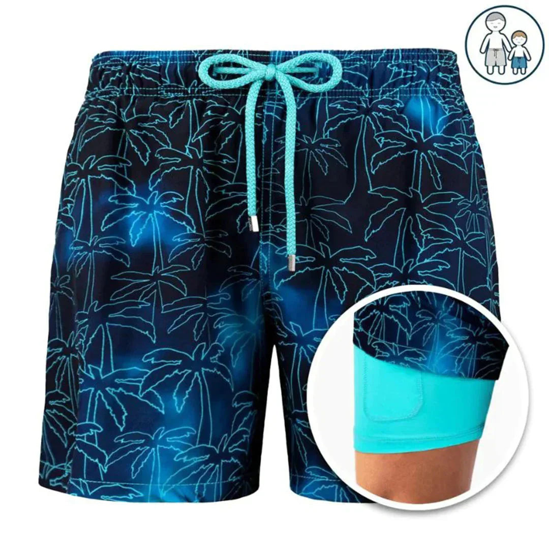 Men's Fast-Drying Swim Trunks with Built-in Brief