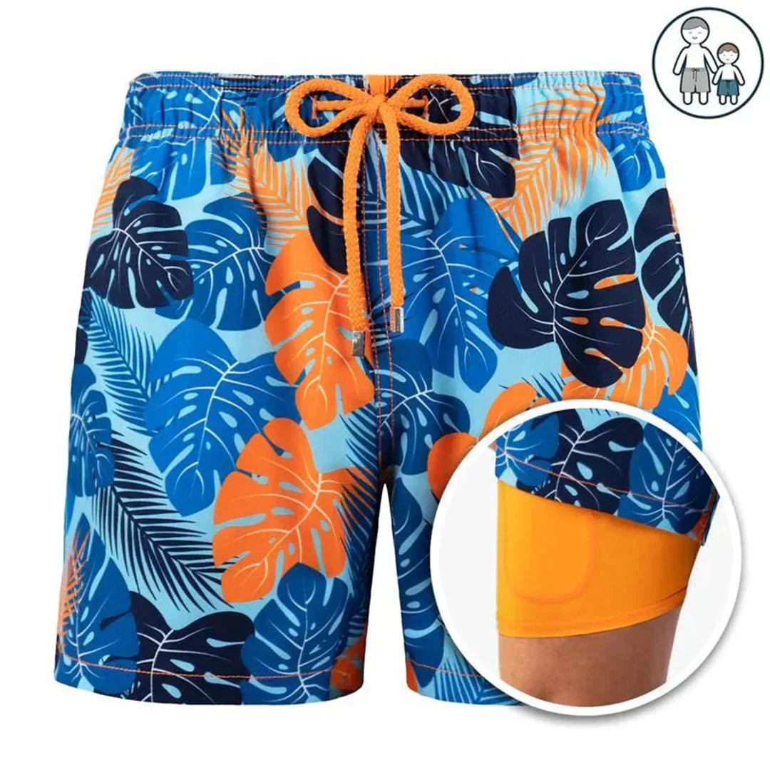 Men's Fast-Drying Swim Trunks with Built-in Brief