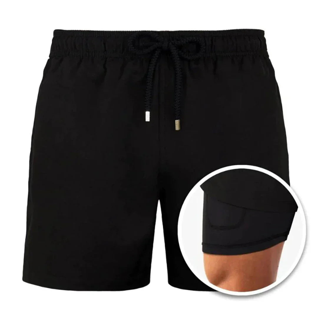 Men's Fast-Drying Swim Trunks with Built-in Brief