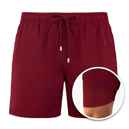 Men's Fast-Drying Swim Trunks with Built-in Brief