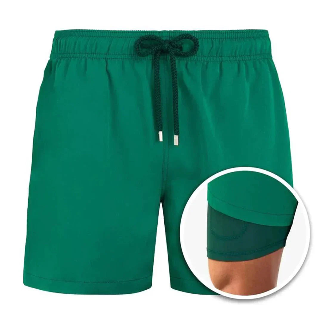 Men's Fast-Drying Swim Trunks with Built-in Brief