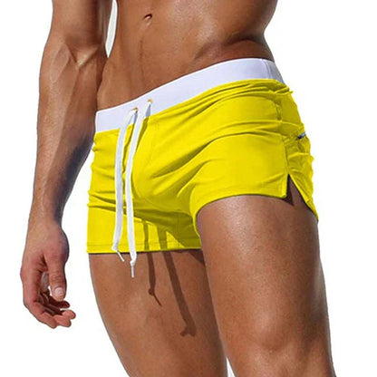 Men's Swim Shorts with Side Slits and Quick Dry Fabric