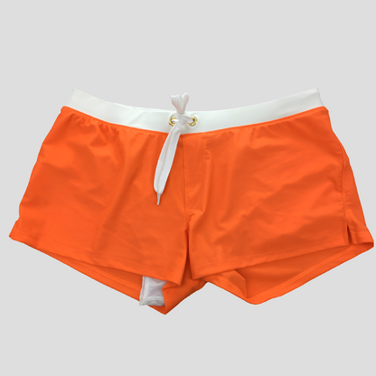 Men's Swim Shorts with Side Slits and Quick Dry Fabric