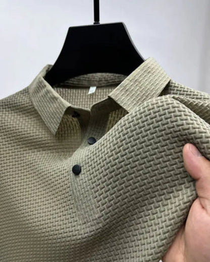 Textured Men's Smart Casual Polo Shirt