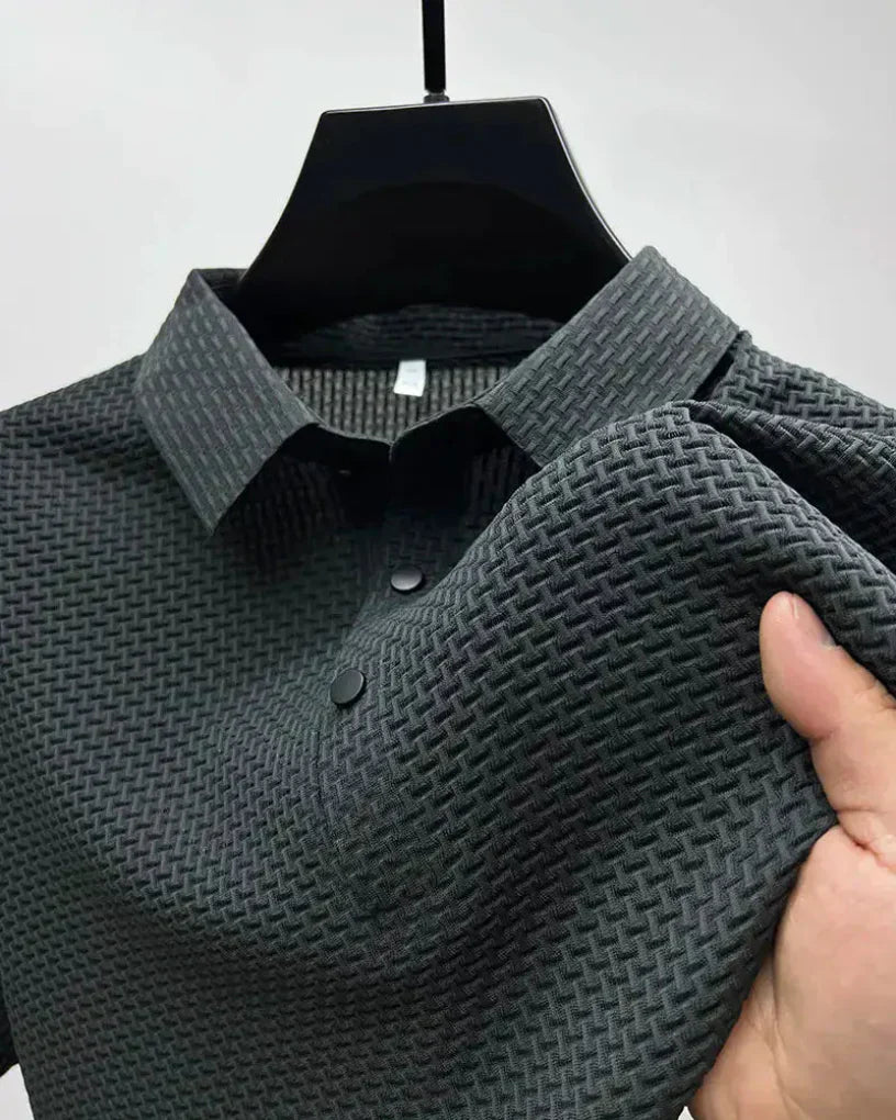 Textured Men's Smart Casual Polo Shirt