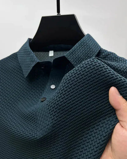 Textured Men's Smart Casual Polo Shirt