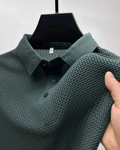 Textured Men's Smart Casual Polo Shirt