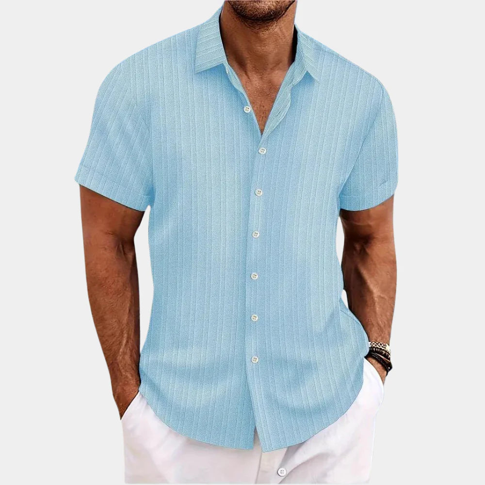 Textured Breathable Linen-Cotton Shirt