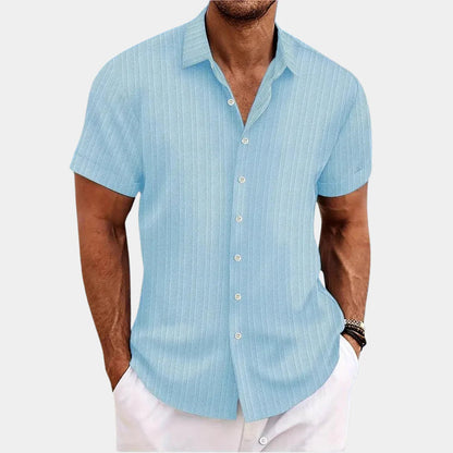 Textured Breathable Linen-Cotton Shirt