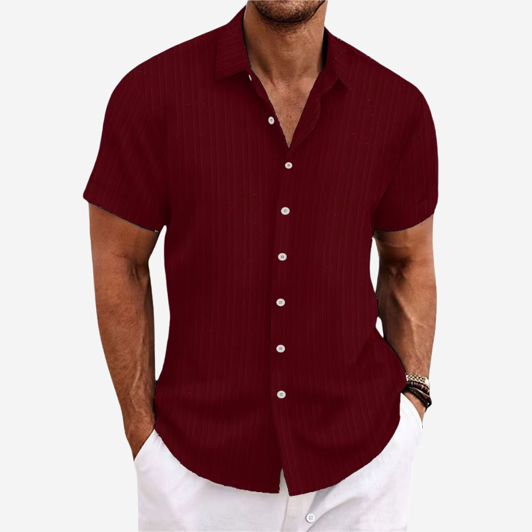 Textured Breathable Linen-Cotton Shirt