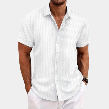 Textured Breathable Linen-Cotton Shirt