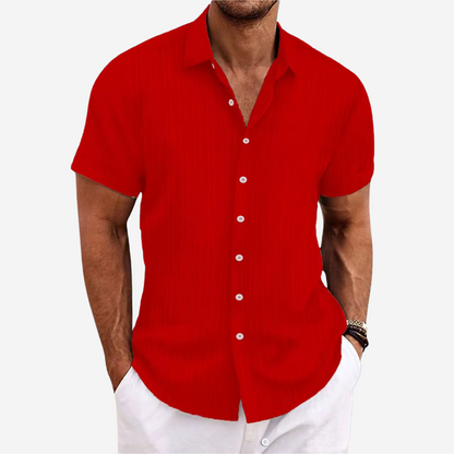 Textured Breathable Linen-Cotton Shirt