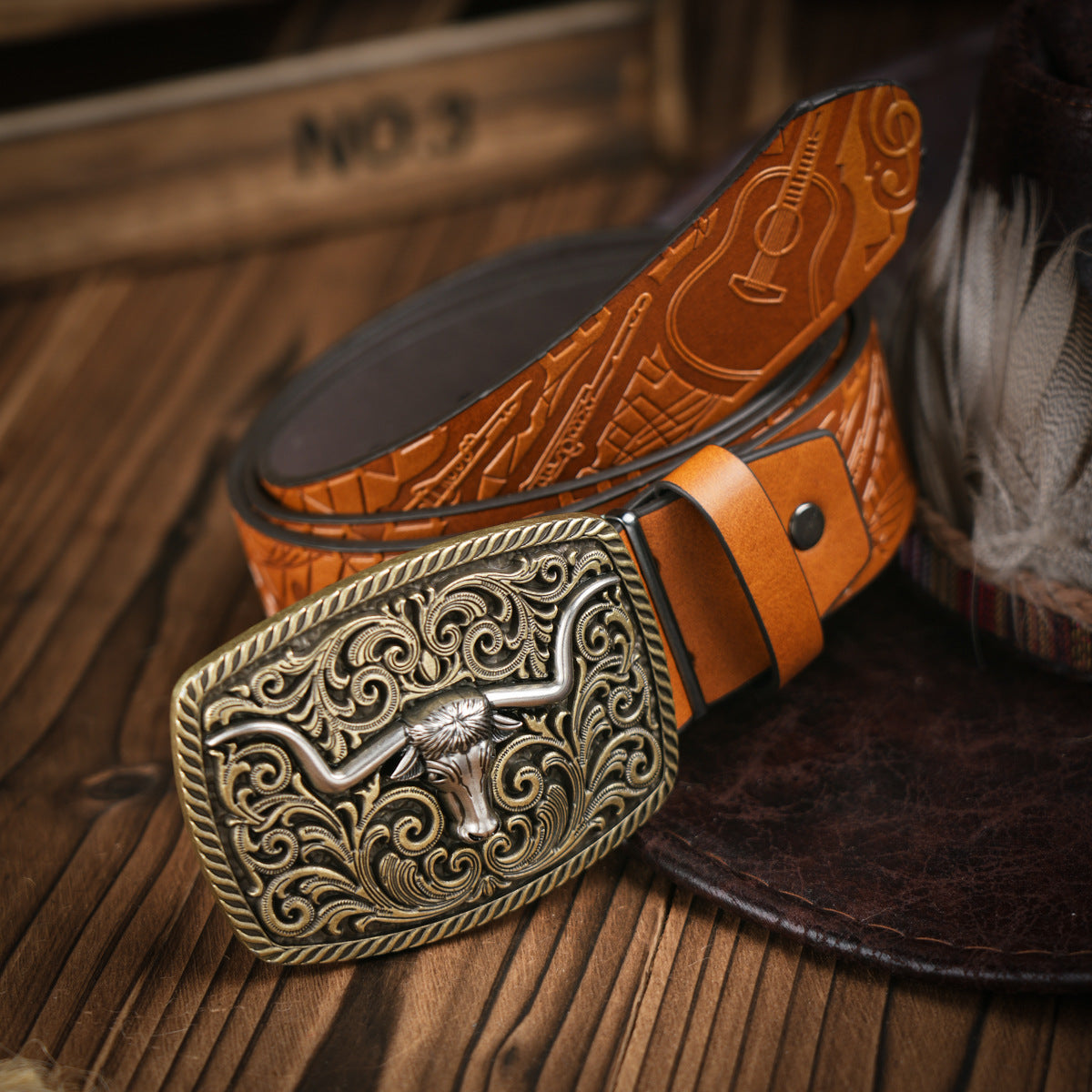 Niki | Men's Western-style – Vegan Leather Belt with Solid Metal Buckle