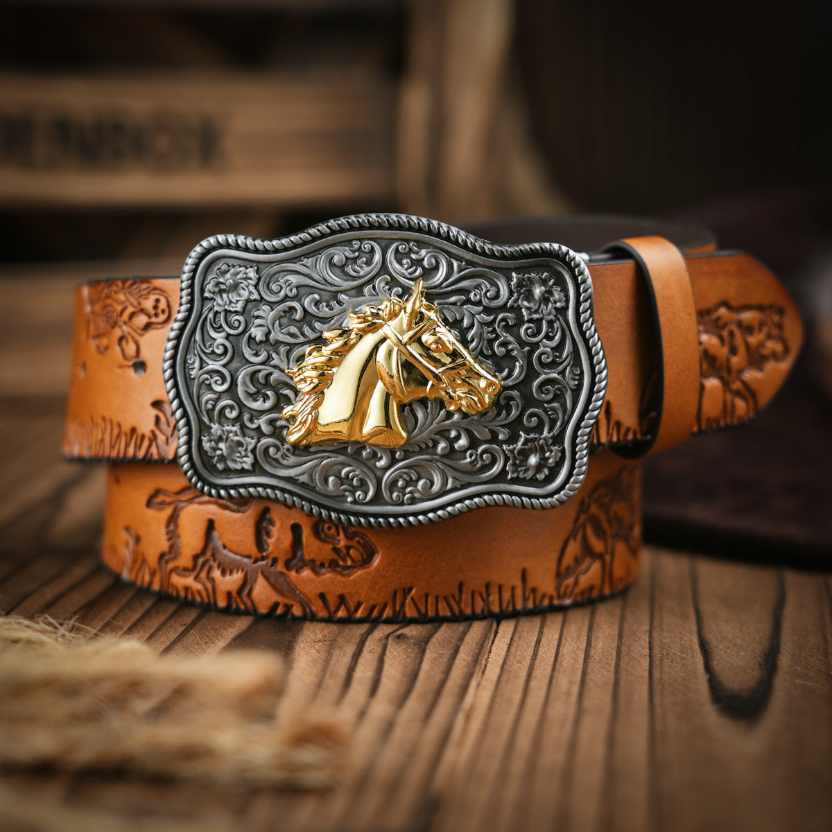 Niki | Men's Western-style – Vegan Leather Belt with Solid Metal Buckle