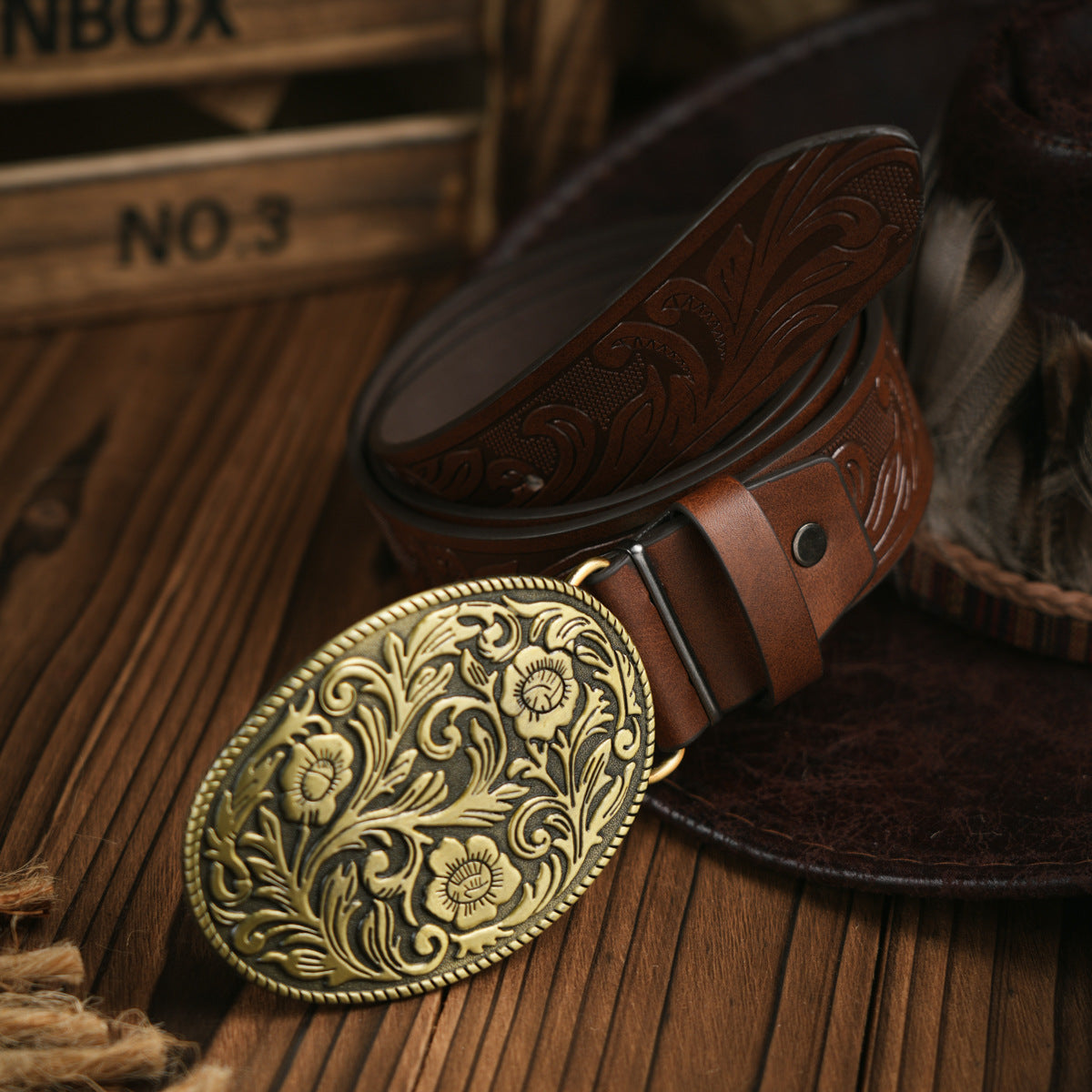 Niki | Men's Western-style – Vegan Leather Belt with Solid Metal Buckle
