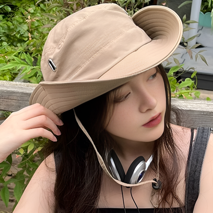 Niki | Men's Wide Brim Sun Hat with Chin Cord