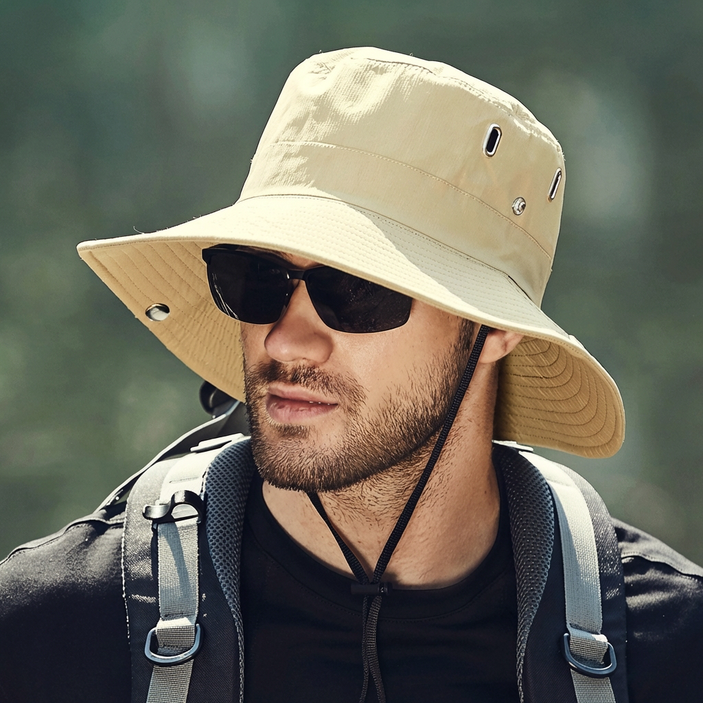 Niki | Men's Wide Brim Sun Hat with Chin Cord