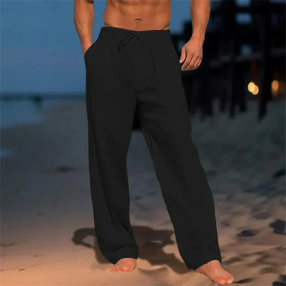 Men's Linen Drawstring Trousers - Relaxed Fit