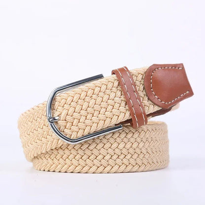 Niki | Men's Woven Stretch Belt with Faux Leather Accents