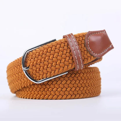 Niki | Men's Woven Stretch Belt with Faux Leather Accents
