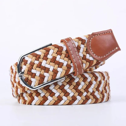 Niki | Men's Woven Stretch Belt with Faux Leather Accents
