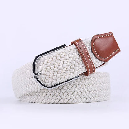 Niki | Men's Woven Stretch Belt with Faux Leather Accents