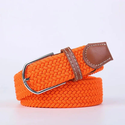 Niki | Men's Woven Stretch Belt with Faux Leather Accents