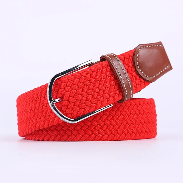 Niki | Men's Woven Stretch Belt with Faux Leather Accents