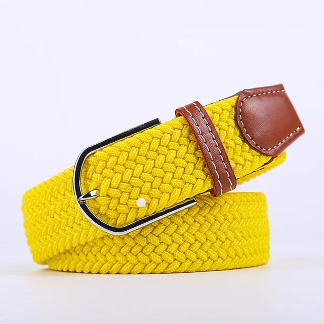 Niki | Men's Woven Stretch Belt with Faux Leather Accents