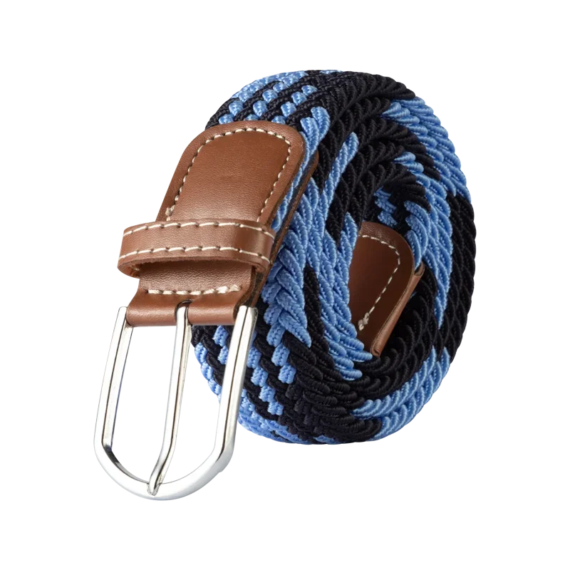 Niki | Men's Woven Stretch Belt with Faux Leather Accents