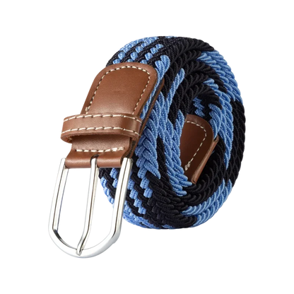 Niki | Men's Woven Stretch Belt with Faux Leather Accents
