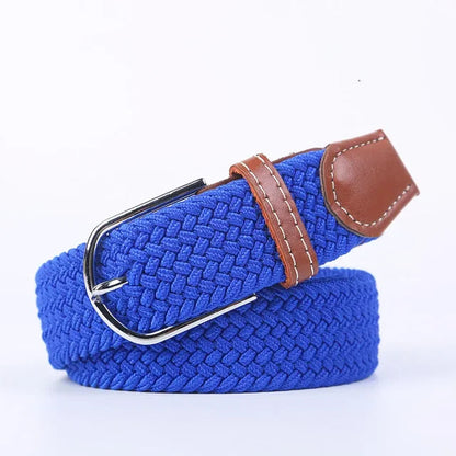Niki | Men's Woven Stretch Belt with Faux Leather Accents