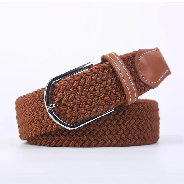 Niki | Men's Woven Stretch Belt with Faux Leather Accents