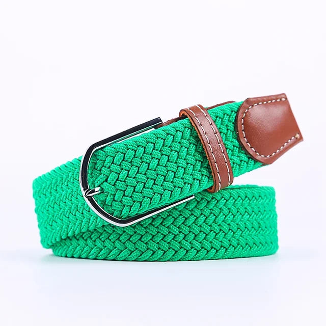 Niki | Men's Woven Stretch Belt with Faux Leather Accents