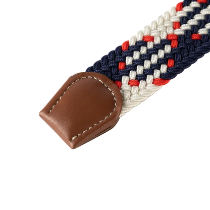 Niki | Men's Woven Stretch Belt with Faux Leather Accents