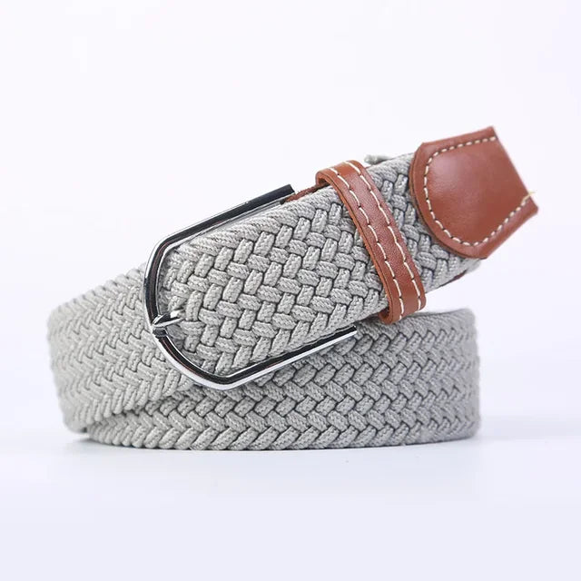 Niki | Men's Woven Stretch Belt with Faux Leather Accents